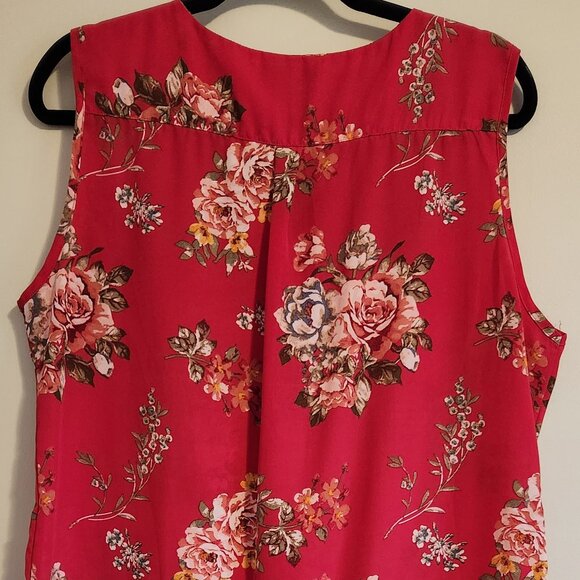 J for Justify Women's Pink Floral Sleeveless Blouse Size XL - Picture 3 of 13